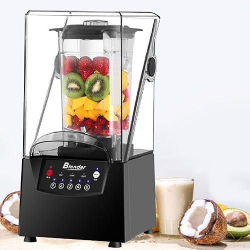 MéLangeur Silencieux Commercial, MéLangeur De Comptoir Professionnel De 2 200 Watts Avec Pichet De 70 Oz Et MéLangeurs Autonettoyants Pour PuréE, Glace PiléE, Shakes Et Smoothies,110V