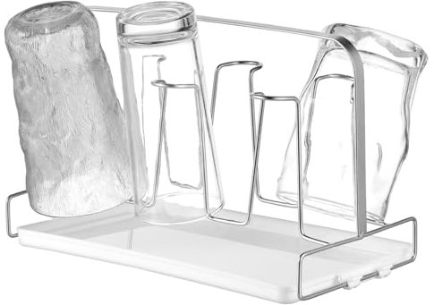 Mikikit Tazze Sospeso in Acciaio Espositore Per Tazze Da Caffè e Tè Scolapiatti Per Ripiani Da Cucina Contenitore Organizzato Per Bicchieri e Tazzine