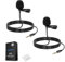 NEEWER CM5 Lav Mic (Paquete de 2), 3,9ft/1,2m Clip On Cable Solapa Lavalier Condensador Omnidireccional 3,5mm TRS Mini Mic Compatible con Rode Wireless GO II 2 dji Transmisor Cámara, 1 Paño Limpieza