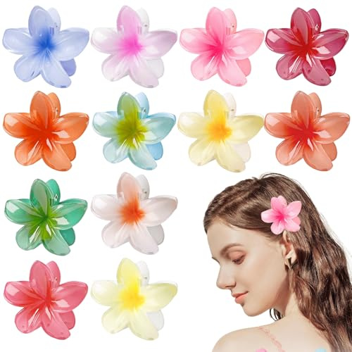 pclapora 12 Piezas Pinzas de Flores para Mujer, Antideslizantes Pinzas de Flores para Cabello, Accesorios para Cabello Grueso y Fino, Para Mujeres y Niñas en Diario, Fiesta, Boda, Playa y Viajes