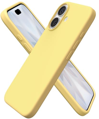 ORNARTO für iPhone 17 Hülle aus Silikon 6,3 Zoll - Leicht gelb | Premium Flüssigsilikon, dünne Handyhülle, weich und griffig, tolle Haptik, stoß- und kratzfest, große Farbauswahl