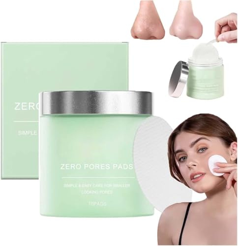 2025 New Zero Pore Pads,Deep Cleansing & Pore Minimizing,Korean Beauty Pore Pads,Dual-Textured Exfoliating Facial Pad to Smooths Skin Texture,Dual-Textured Facial Toner Pads (1pcs, 10cm)