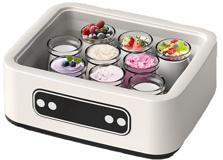 KACBFEE Yogurtera con 9 frascos de Vidrio sin BPA, Yogur probiótico de Gran Capacidad de 1.6 L con Control de Temperatura y Temporizador, Yogur Griego casero Vegano/Keto, Queso y Vino de Frutas