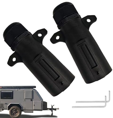 Prise de remorque à 7 broches étanche à 7 broches - Adaptateur robuste pour clignotants de ferme, garage, camping, aménagement paysager, remorquage, véhicule de remorquage, camion