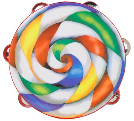 Hohopeti Tambourin à Main Jouet à Percussion 20 Cm Coloré Lollipop pour Garçon Et Filles Apprentissage Musical Éveil Sonore Éducatif Anniversaire