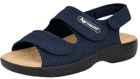 Aerosoft Stretch 18 Sandalias de Rehabilitación Unisex con Cierre Autoadherente en el Talón, Antideslizantes, azul, 37 EU