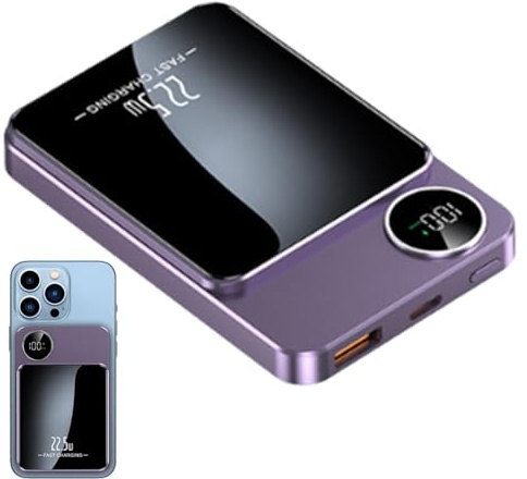 Batteria Esterna Magnetica Wireless Da 20000 MAh - Ricarica Rapida Da 22,5 W, Caricabatterie Portatile Con Cavo E Anello Magnetico, Power Bank Magnetico, Per Cellulari, Cuffie, Tablet, Laptop