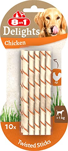 8in1 Delights Chicken Twisted Sticks Dog Chew Treats Healthy Snack 10 Pack