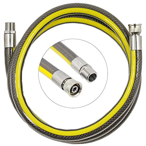 SPARES2GO Universal 'Micropoint' Oven Cooker Gas Supply Hose Pipe (6ft 1/2 inch, Bayonet, BS EN14800 CE)