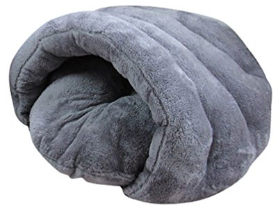 YOUJIA Hausbett Hundehaus Hundehöhle Haustier Bett Warm Schlafsack Matte Kissen Hundehütte Für Hunde Katzen (Grau, M)