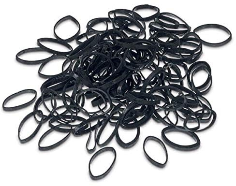 Mytoptrendz® BLACK Small Thin Mini Tiny Rubber Bands Hair Elastics Ultra Rubberbands Ponytailers.