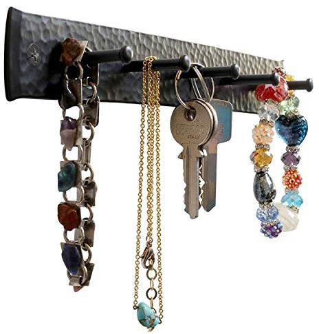 Stur-De Rustic Wall Hooks for Hanging Accessories, Towel, Leash, Jewelry Hanger - Farmhouse-Style Homes - Vintage Iron Keys and Towels Rack - 10 x 1.2 x 1.2 Inch