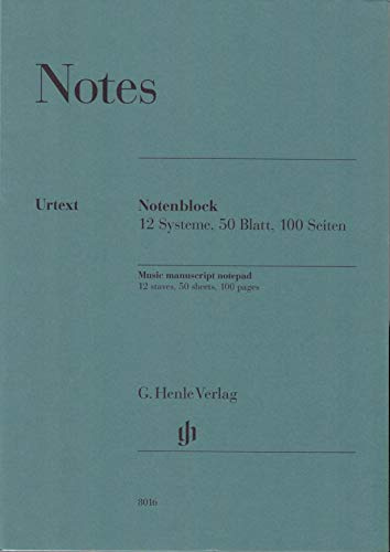 Henle Music Manuscript Notepad 12 Staves, 50 Sheets