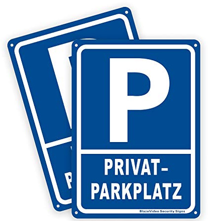 2tlg. Privatparkplatz-Schild Alu-Verbundplatte 180x250mm Warnanzeige