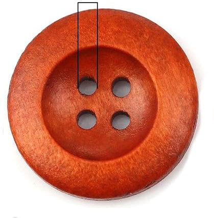 SiAura Material - 100 Stück Runde Holzknöpfe Scrapbooking 25mm, rotbraun, 4 Löcher I Zum Nähen, Basteln und Dekorieren