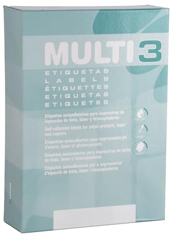 MULTI 3 10530 Klebeetiketten für Drucker, Inkjet Laser und Kopierer, 105 x 74 mm, 500 Blatt