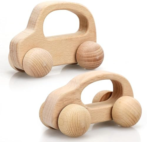 TOY Life Wooden Toys Cars, Montessori Baby Toys 6-12 Months, Wooden Baby Toys Rattle Cars for Toddlers 1-3, Baby Boy Girl Nursery Decor, Montessori Toys for 1 Year Old Boy First Birthday Gift