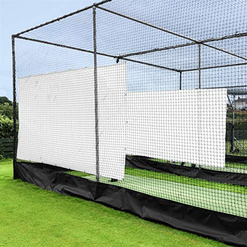 FORTRESS Cricket Net Sight Screen - White, Green & Black | Cricket Screen Netting | Batting & Bowling Cricket Cage Netting | Cricket Cage Batting Canvas Screen - Cricket Set