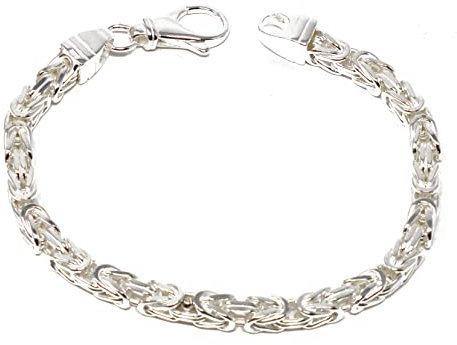 Original italienisches Byzantiner Königsarmband 925 Silber 5 mm breit 25 cm Silberarmband Armband Damen Herren Schmuck ab Fabrik tendenze Italy