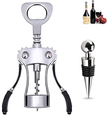 Ventdest Wing Corkscrew Wine Bottle Opener with Bottle Stopper, Premium Corkscrew Cork and Cap Bottle Opener for Waiters Wine Enthusiast