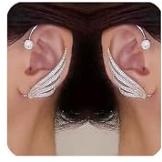 YRlilicc Sparkling Rhinestone Angel Wing Ear Cuffs Non-Piercing Earrings Glitter Iced Out Crystal Angel Wings Cartilage Climber Ear Wrap Prom Party Festival Ear Jewelry for Women (Wing Style 1)