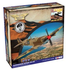 Corgi AA29102 Supermarine Spitfire MkIXc, GC Colin Gray, Operation Husky juli 1943 modell flygplan - formgjutna flygplan och flygplansmodeller för åldrarna 5+, formgjutna plan, leksaksflygplan