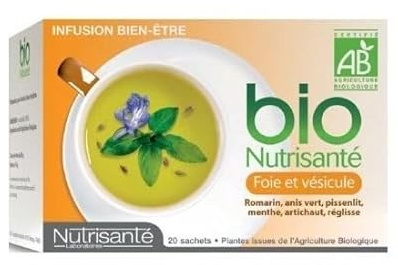 Nutrisanté infusion bio foie et vesicule 20 sachets