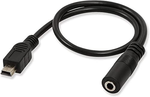 Mr. Gadget's Solutions® Mini USB Male to 3.5mm Jack Female AUX Audio Cable Adapter for Mobile Phones, Active Clip Mic Microphone Adapter Cable – 1 Feet