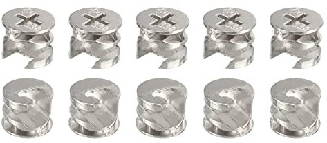 DTGN 14.4x11.7mm(DxH) Cam Lock Nut - 10Pack - Good for Wood Wardrobe Table Bookshelf - Furniture Cam Fittings Connectors - Copper Tone