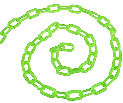 PATIKIL 0.2 Durchmesser 49Ft Länge Plastik Kette Absperrung Sicherheit Gliederkette Runge für Massenkontrolle Einfahrt Aufzug Parkplatz Grün