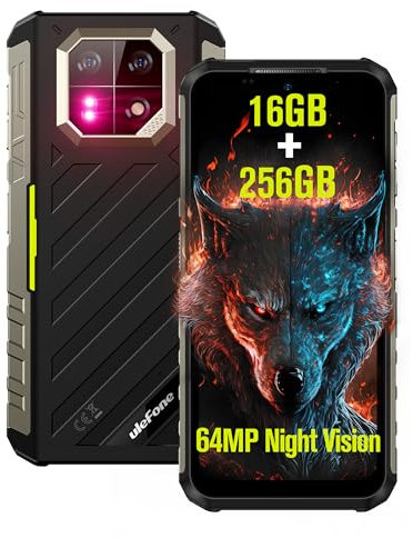 Ulefone Armor 22 Outdoor Handy Ohne Vertrag, 16GB+256GB+512GB Outdoor Smartphone, Android 14 Handy, 6,58 Zoll Display, 64MP Nachtsicht Kamera, 6600mAh Akku, Dual SIM 4G/NFC/GPS/OTG -Grün
