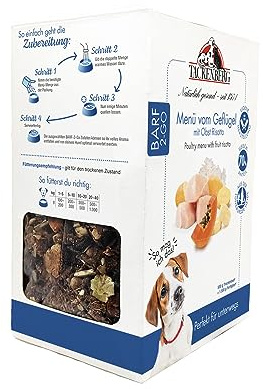 TACKENBERG Complete – Barf 2 Go-Menü vom Geflügel mit Obst Risotto für Hunde, 500 g