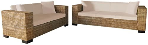 LAPOOH Sofa-Set 2-Sitzer und 3-Sitzer, Couch für Wohnzimmer, für Wohnungen, Loungesofa, Sofas & Couches, Relaxsofa, Echtes Rattan