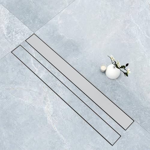 Canalina doccia a pavimento 70cm con panello piastrellabile in acciaio inox AICA ITALY scarico doccia 2-in-1 spazzolato