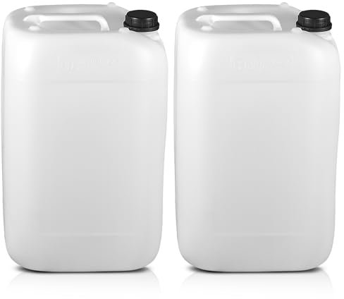 25L Water Container, Plastic, Tamper Proof Screw Cap, Large Water Jerry Can Tank for Water Storage, Water Tank, Camping, Car Washing, UN Approved, Food Grade & Stackable. (2)
