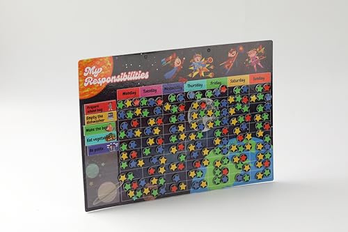 iPEAU|Magnetic Reward Chart for Kids&Board 2-in-1 Set Multiple Chore Chart for Children Ages 3-9 with 280 Stars&152 Task Magnets-Visual Toddlers Daily Schedule for ADHD Autism-Fridge & Wall Hanging