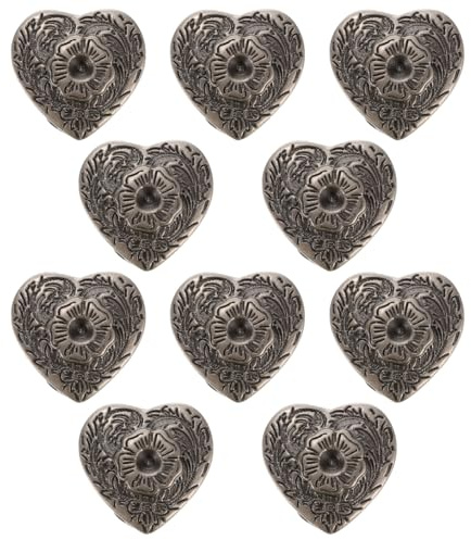 DIYEAH 10 Unidades Remaches De Aleación En Forma De Corazón 0.78 Pulgadas Para Manualidades Diy Ropa Bolsos Accesorios Decorativos Y Reemplazo Fácil