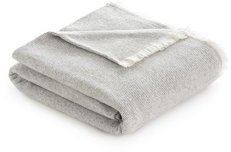 Todocama - Couverture en Coton Extra Douce avec Motif à Rayures, Couvre-lit Multifonction Four Seasons pour canapé, lit, Housse décorative et Couverture écharpe (180x240cm, Gris Foncé)