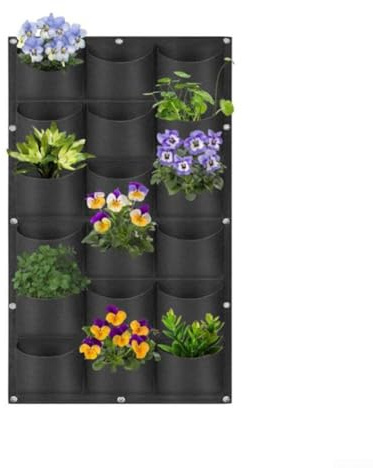 Vertikaler Filz-Pflanzbeutel Für Wand - Hängender Pflanzentasche Mit Mehreren Taschen - Platzsparende Pflanzgefäße Für Innen Und Außen - Garten Balkon Gemüse Kräuter Blumen Erdbeeren Anbau(B)