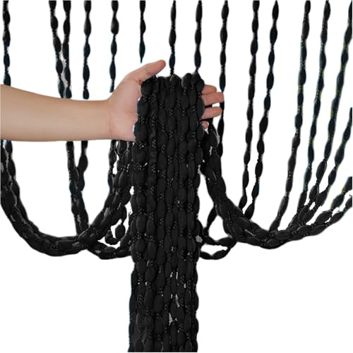 rongweiwang en Bead Curtain For Patio Doors And Qiboyuye en Beaded Door Curtain Polyester Doorway Curtains, Black