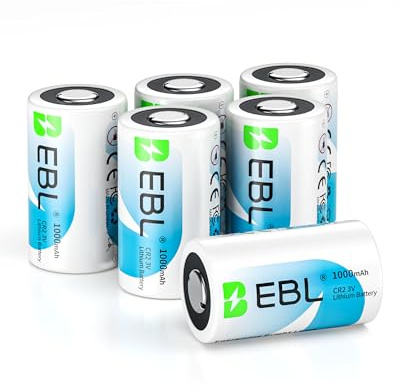 EBL CR2 Lithium Batterie 1000mAh 6 Stück, Auslaufsicher & Langlebig | 3V Batterie für Kamera, Rauchmelder, Taschenlampe, Alarmanlage