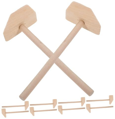 Vaguelly 10stücke Teiliges Mini Holzhammer Leichtes Klopfspielzeug Sicherer Kleiner Hämmer Für Junge Mädchen Glatte Oberfläche Für Motorische Übungen Und Partygeschenke