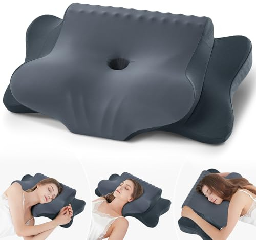 FAIORD Nackenkissen Kopfkissen, Memory Foam Kissen Ergonomisches Kopfkissen, Nackenstützkissen für Seitenschläfer, Rücken und Bauchschläfer