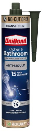 UniBond Kitchen & Bathroom Mould-Resistant Silicone Sealant, 1 x 280 ml