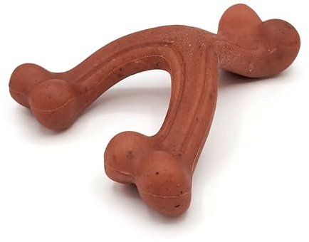 Nylabone Strong Chew Wishbone Dog Toy Made with Real Bacon, Durable Chew Toys for Aggressive Chewers, Long Lasting Dog Bone, Keeps Dogs Busy, Small Breeds - Up to 25 lbs