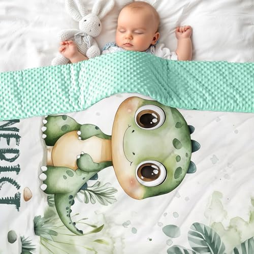 NIBESSER Babydecke mit Name Personalisierte Kinderdecke Baumwolle Individuelle Krabbeldecke doppelseitig Kuscheldecke Geschenk für Mädchen oder Jungen