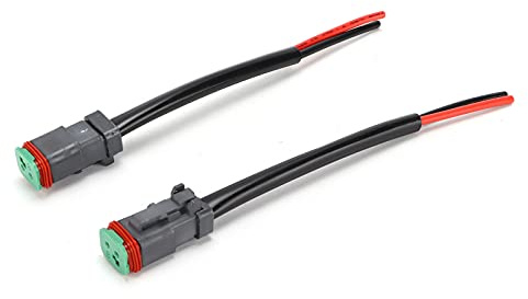 Connettore cablaggio DT maschio femmina a 2 pin, 12V-24V 700W, impermeabile IP68 per barra luminosa da lavoro a LED e fendinebbia