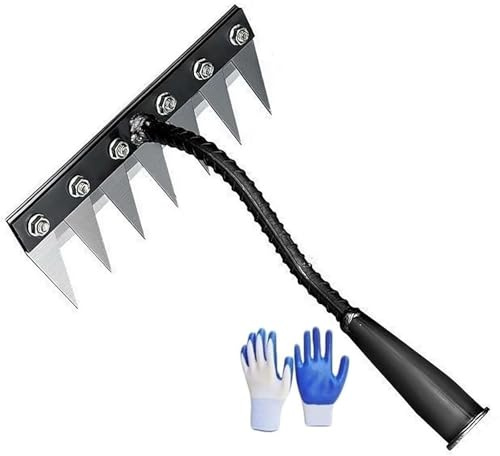 Rastrillo De Desmalezado De Hierro 2.0, 5/6/7/8 Dientes Rastrillos De Desmalezado De Jardín De Acero Al Carbono Rastrillos De Hierro De Alta Resistencia Herramientas(7 Teeth)