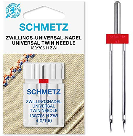 SCHMETZ | 1 Nähmaschinennadel | Zwillings-Universal | 130/705 H ZWI 4.0 | Nadeldicke 4.0/100 | auf jeder gängigen Haushaltsnähmaschine einsetzbar