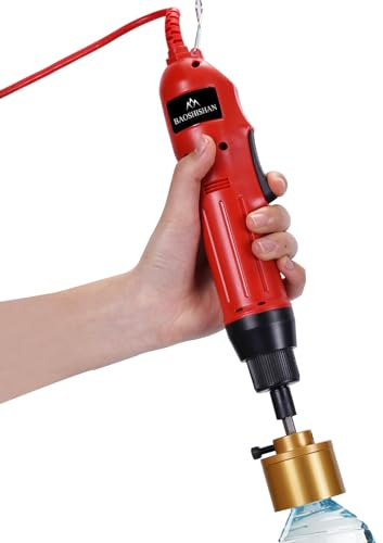 BAOSHISHAN Tappatrice portatile elettrica per bottiglie Tappatore a vite manuale Sigillatore automatico per tappi di bottiglia per tappo di bottiglia 10-30mm